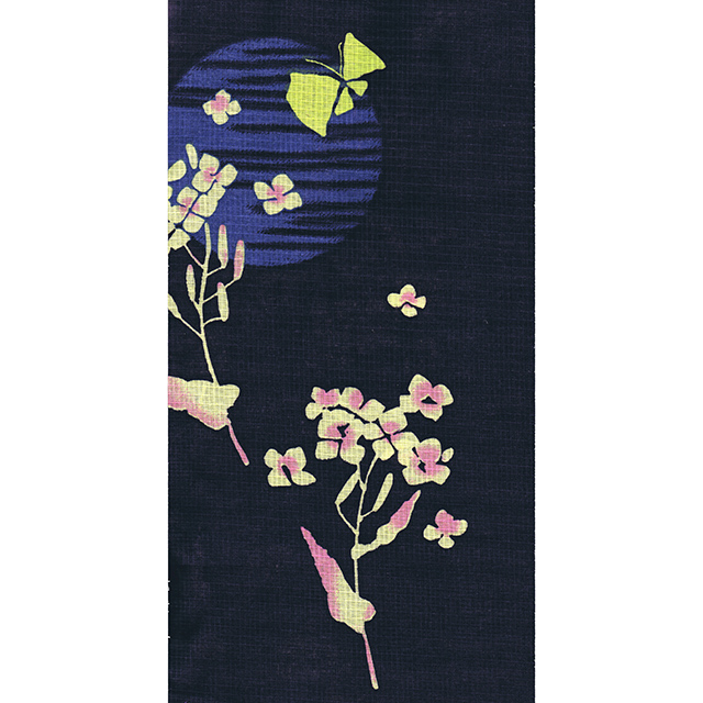 161-1200-t-8,仕立て上がり女性の浴衣、紺の蝶柄、Women's yukata